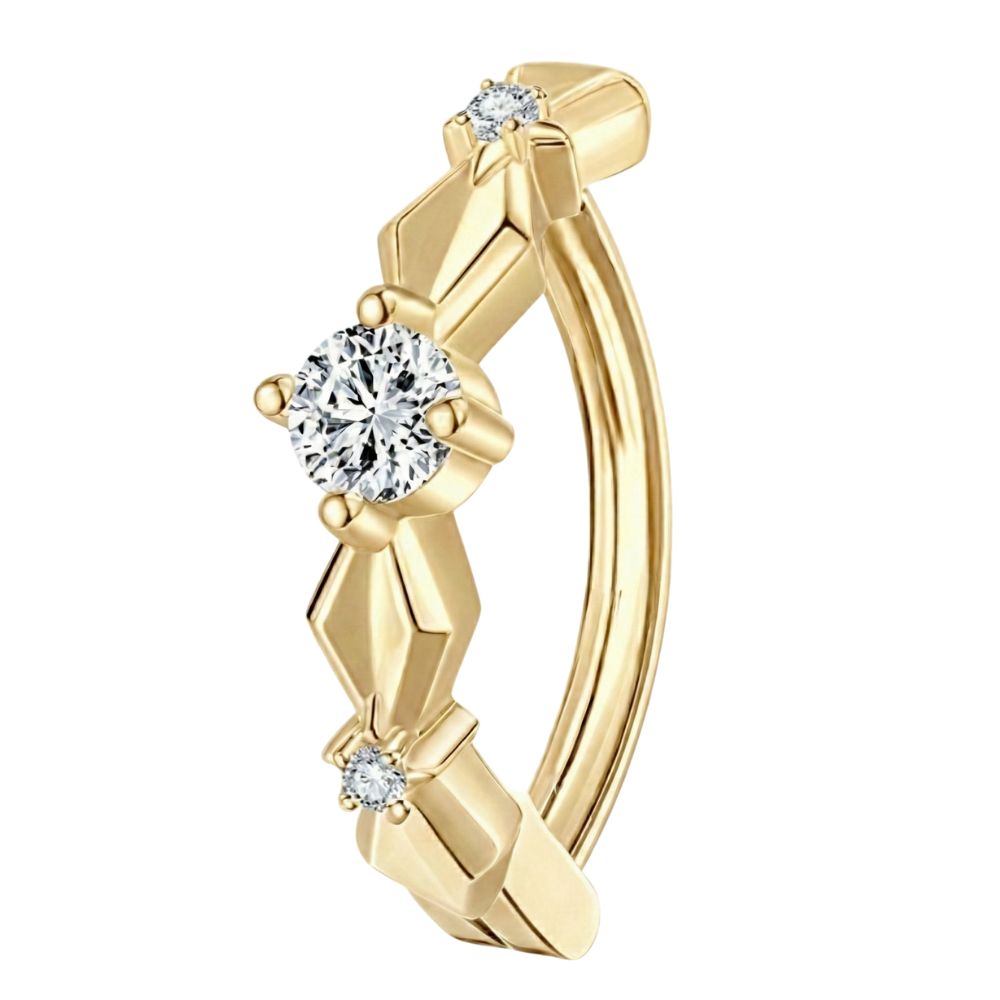 Tytanowy Clicker Do Pępka - Romb Z Cyrkoniami