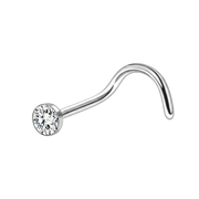 Zakręcony Tytanowy Kolczyk Do Nosa - Z Cyrkonią
