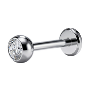 Tytanowy Labret Ozdobny Z Gwintem Zewnętrznym - Cyrkonia