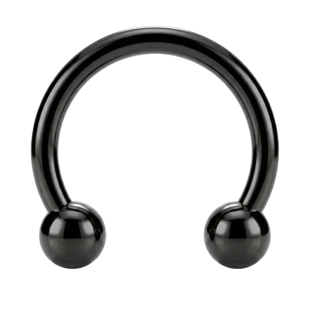 Tytanowa Podkówka Z Kuleczkami - Z Gwintem Zewnętrznym