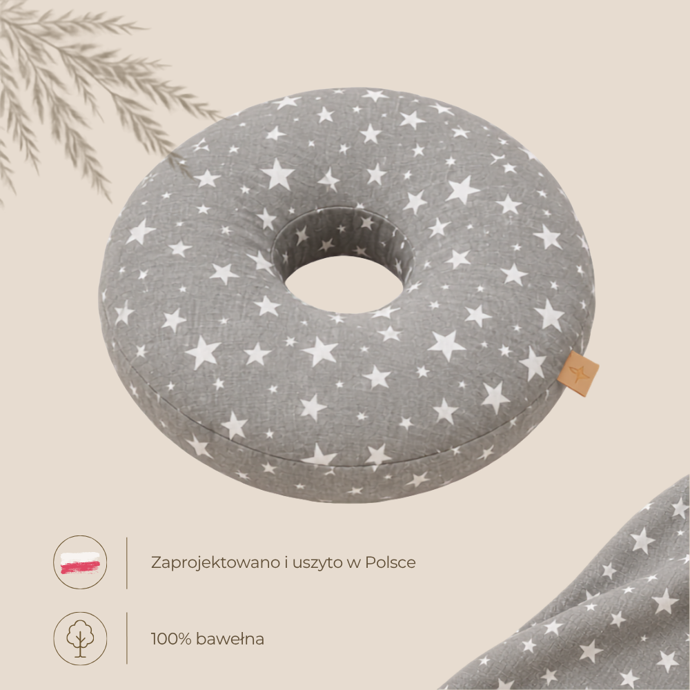 Bawełniana Poduszka Donut do Piercingu - Gwiazdki