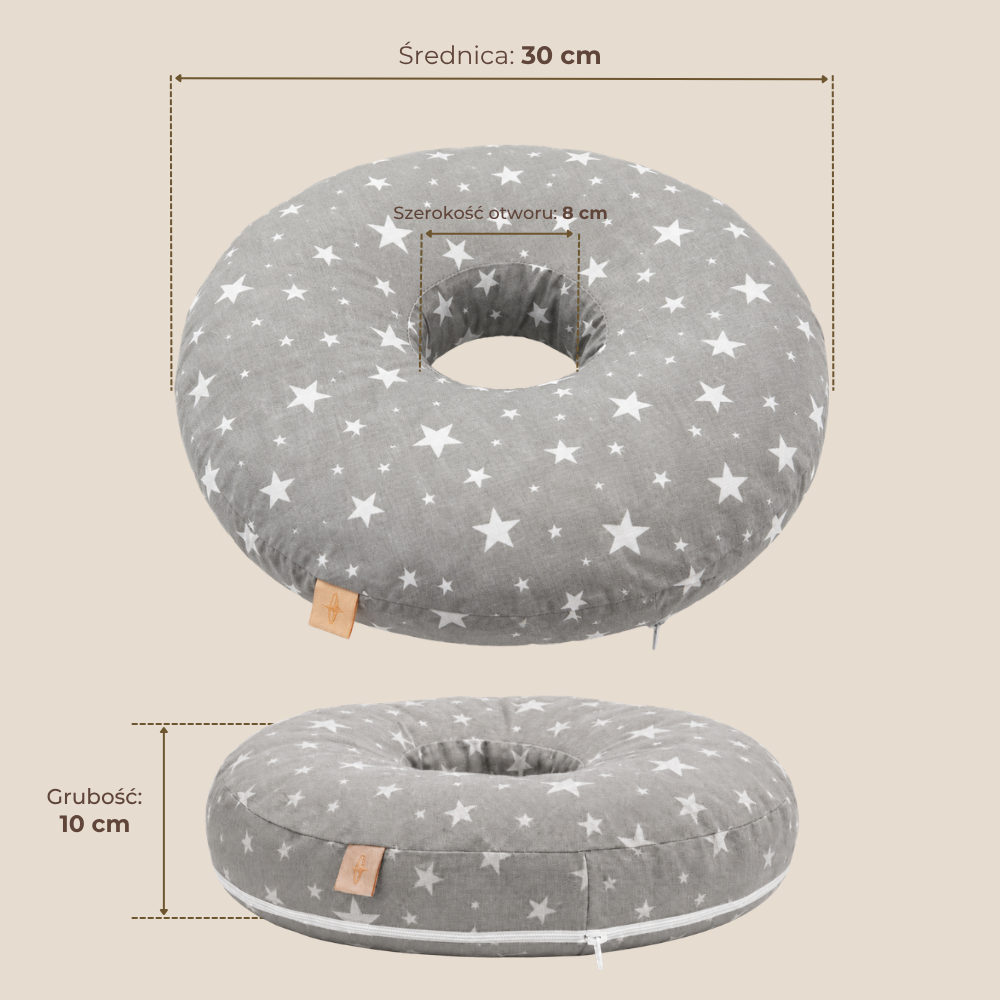 Bawełniana Poduszka Donut do Piercingu - Gwiazdki