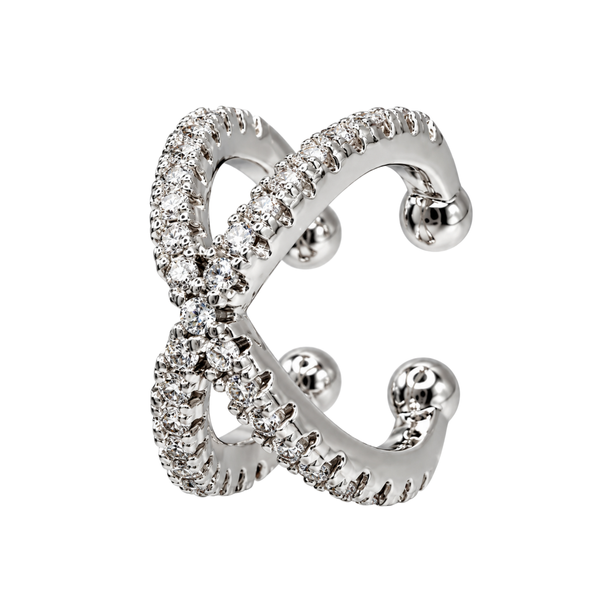 Nausznica z Przeplotem i Cyrkoniami - Ear Cuff