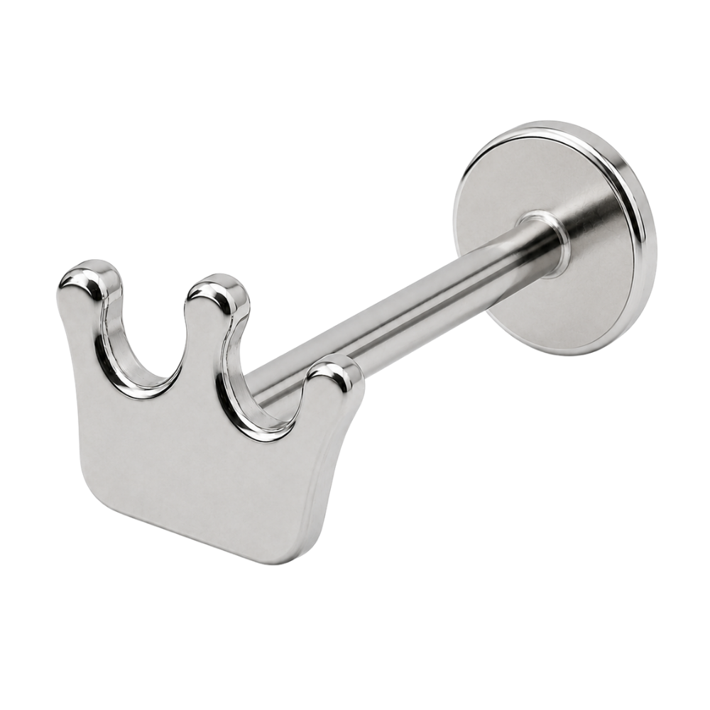 Stalowy Labret Ozdobny Korona