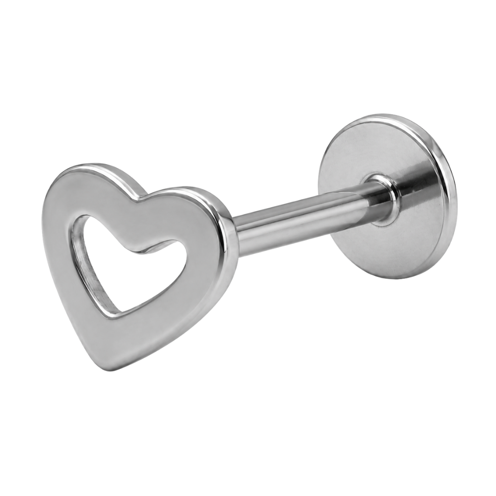 Stalowy Labret Ozdobny Puste Serce