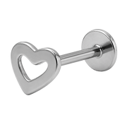 Stalowy Labret Ozdobny Puste Serce
