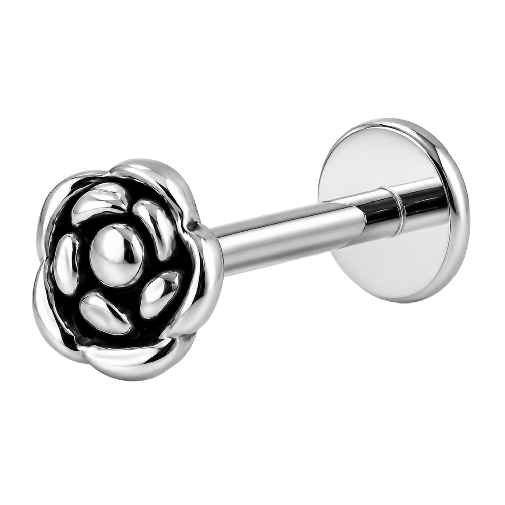 Stalowy Labret Ozdobny Roza