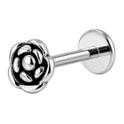 Stalowy Labret Ozdobny Roza