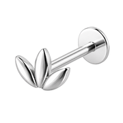 Stalowy Labret Ozdobny Trzy Listki