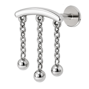 Stalowy Labret Ozdobny Wiszace lancuszki z Kulkami