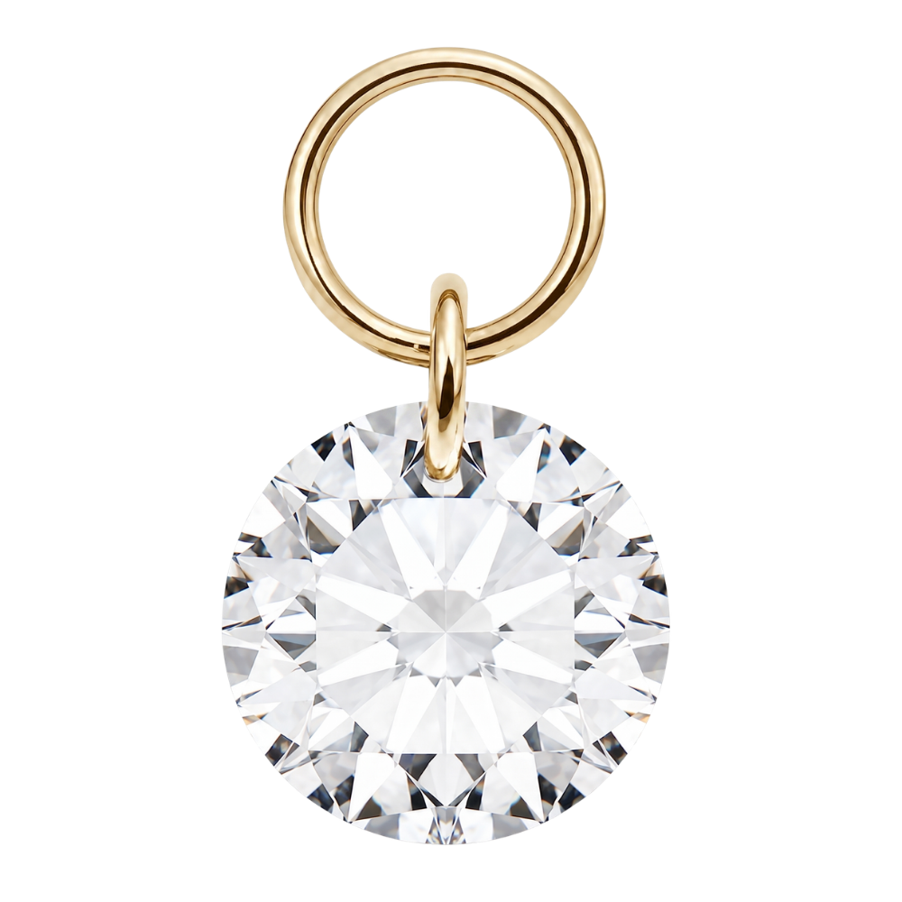 Tytanowy Charm Piercing Okrągła Zawieszka Zloty