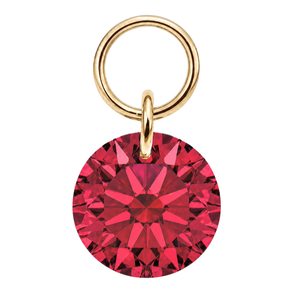 Tytanowy Charm Piercing Okrągła Zawieszka Zloty Czerwony