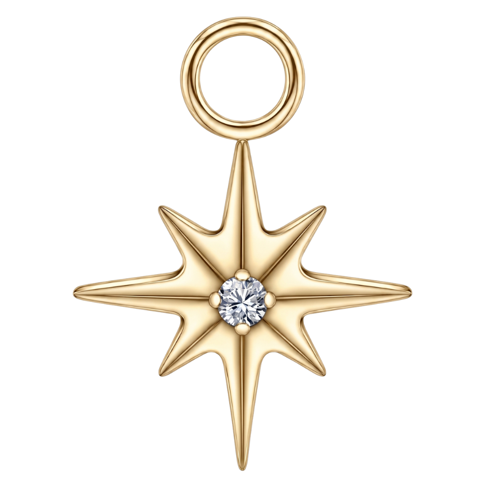 Tytanowy Charm Zawieszka Gwiazdka Zlota