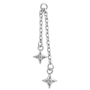 Tytanowy Charm Zawieszka z Dwoma Gwiazdkami