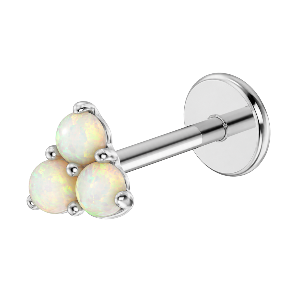 Tytanowy Labret Ozdobny Kuleczki Opalu 1