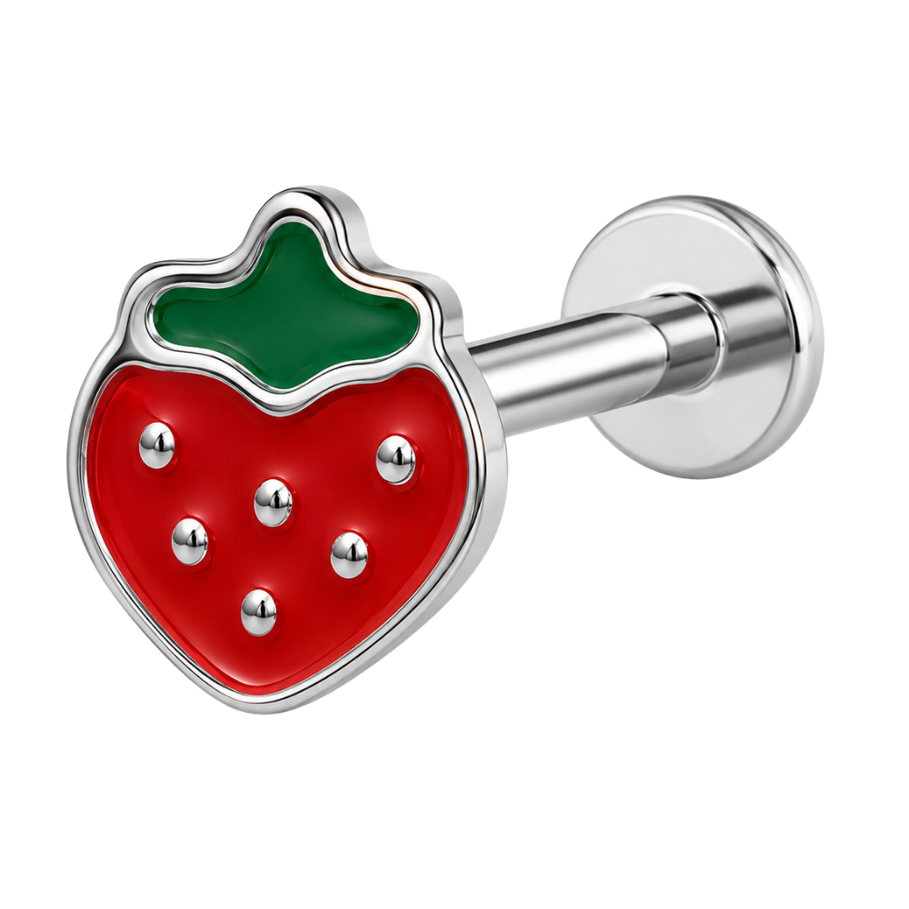 Tytanowy Labret Ozdobny Truskawka