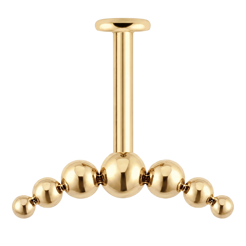 Tytanowy Labret Ozdobny do Vertical Helix Kulki Zloty
