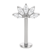 Tytanowy Labret Ozdobny do Vertical Helix Kwiat Lotosu