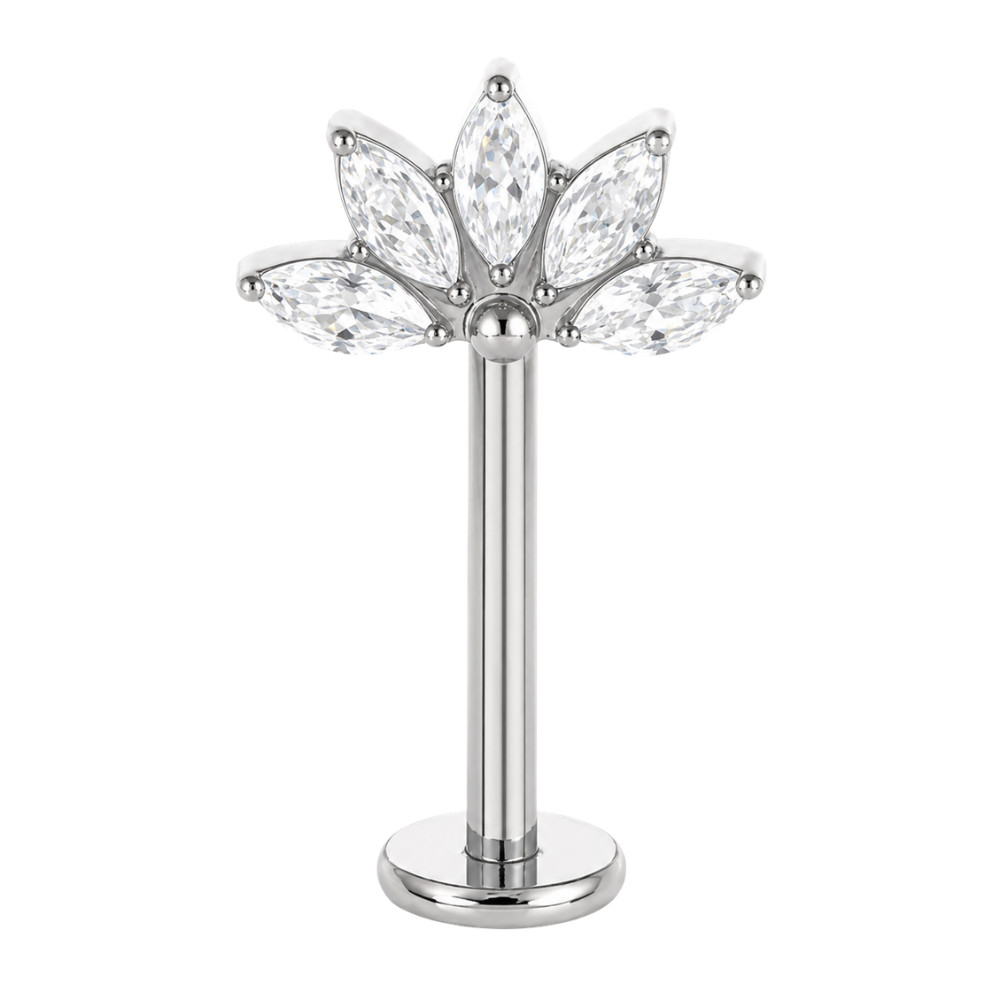 Tytanowy Labret Ozdobny do Vertical Helix Kwiat Lotosu