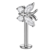 Tytanowy Labret Ozdobny do Vertical Helix Motyl z Cyrkoniami