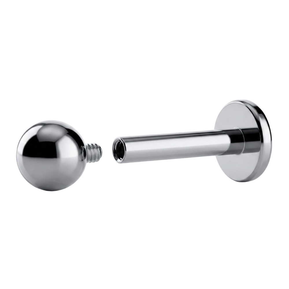 Tytanowy Labret Z Kulką Z Gwintem Wewnętrznym