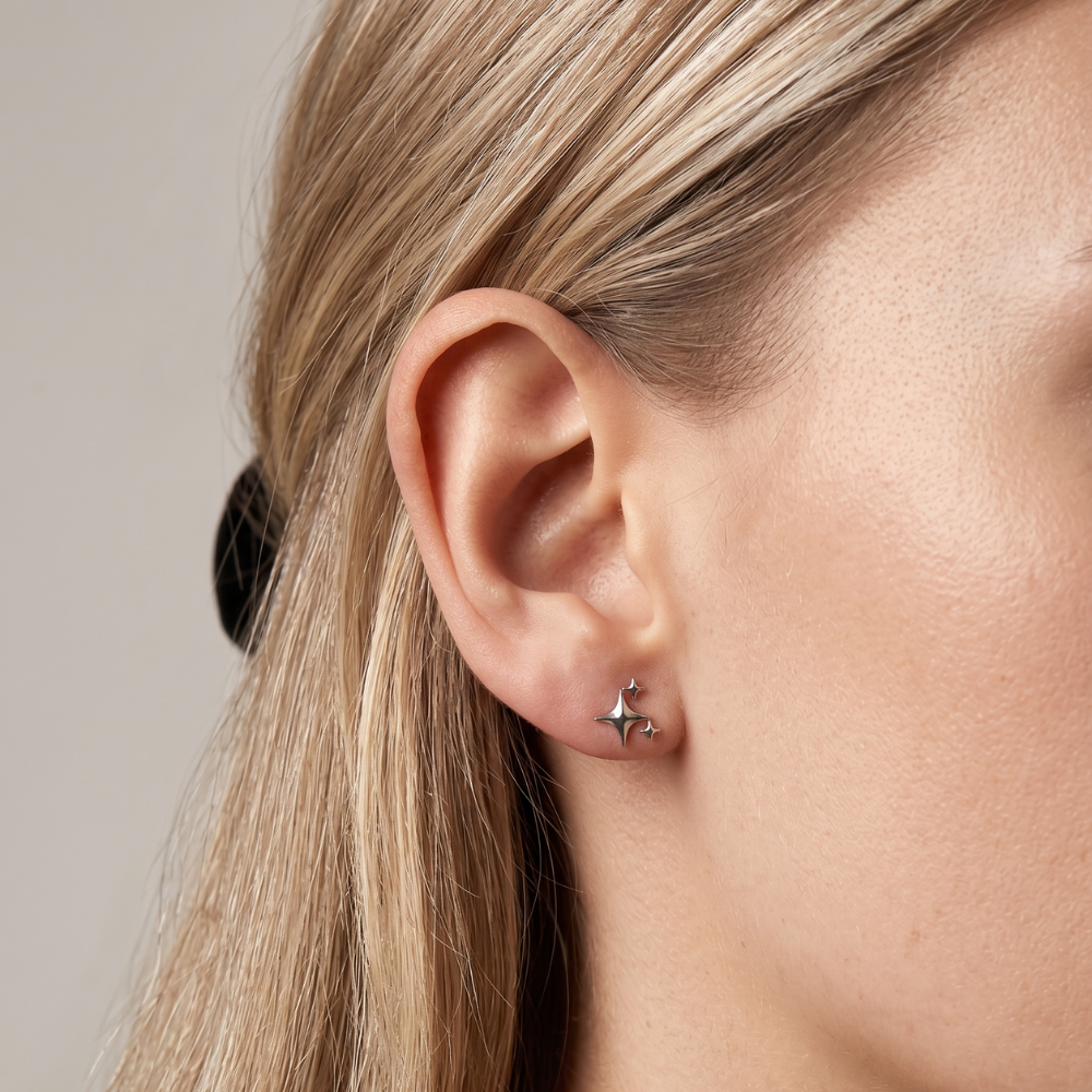 Tytanowy Labret Ozdobny - Trzy Gwiazdki