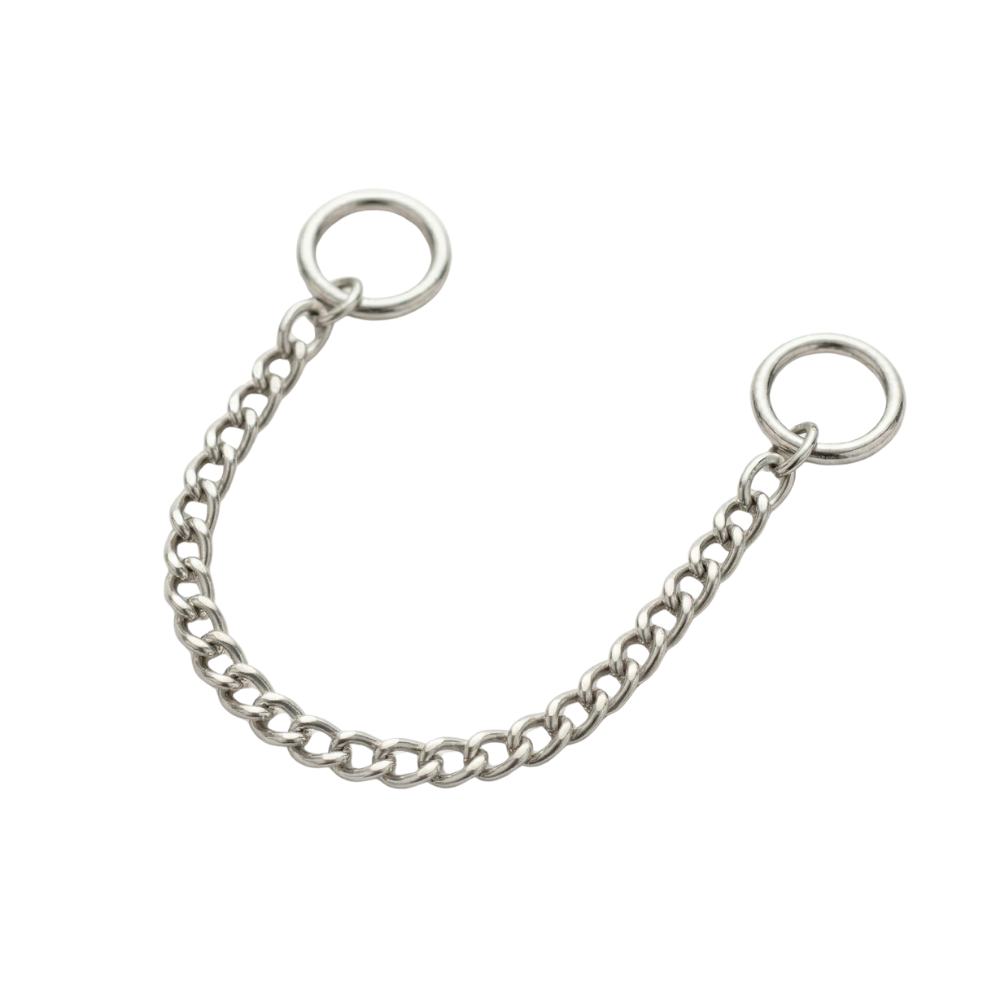 lancuszek do kolczykow piercing srebrny