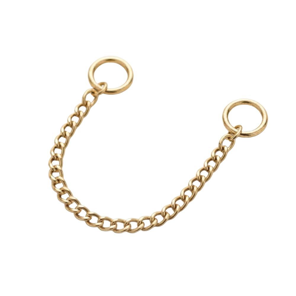 lancuszek do kolczykow piercing zloty