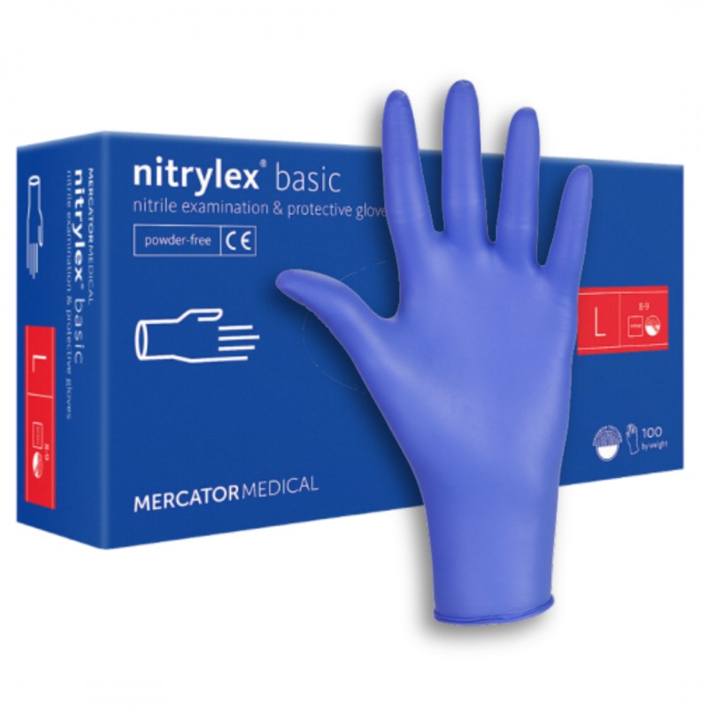 Rękawice Nitrylowe Bezpudrowe - Mercator Nitrylex Basic
