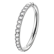 Stalowy Clicker Segmentowy Z Cyrkoniami - Kółko