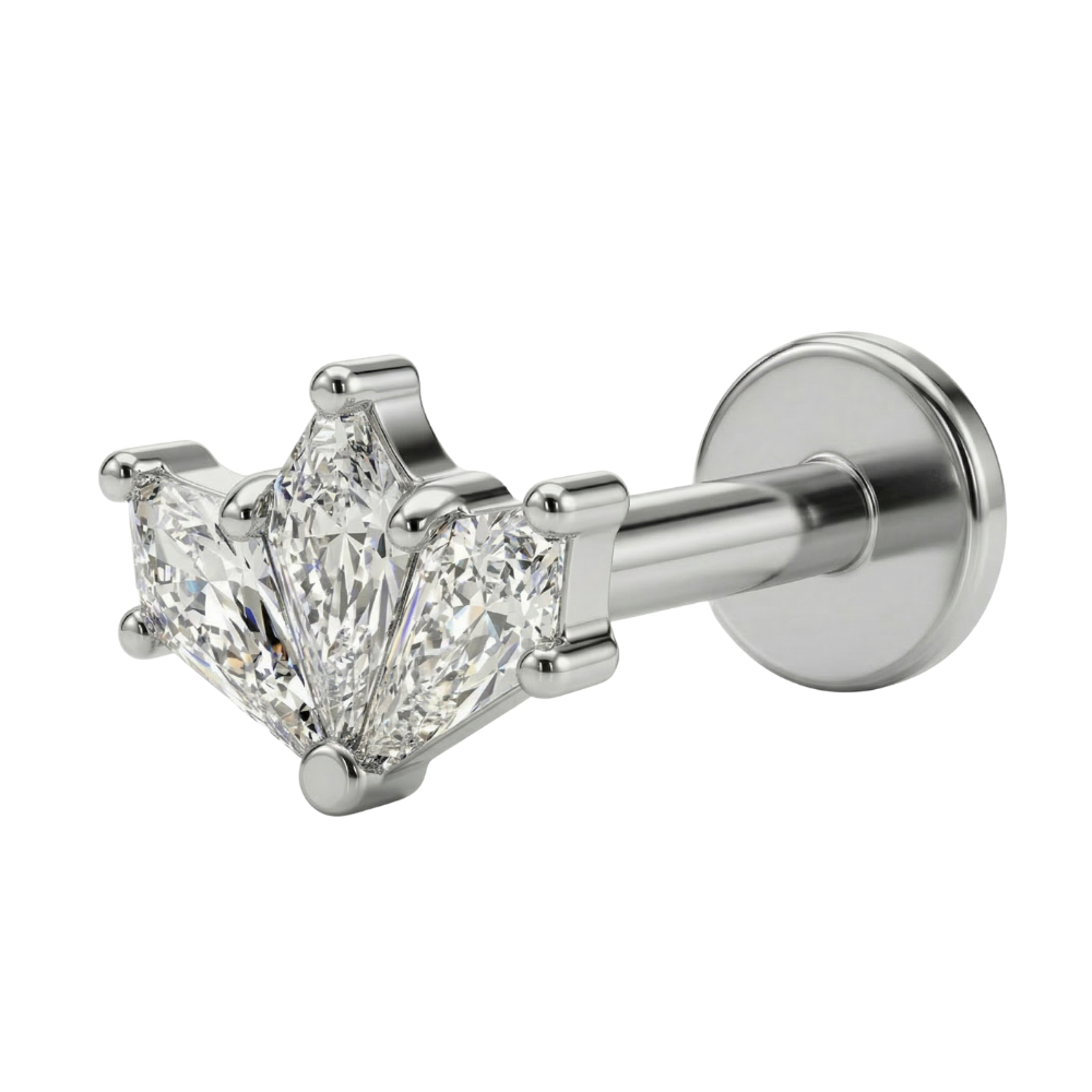 tytanowy labret rzad cyrkonii