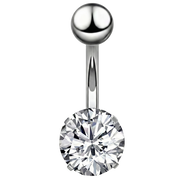 Tytanowy Kolczyk Do Pępka - Cyrkonia