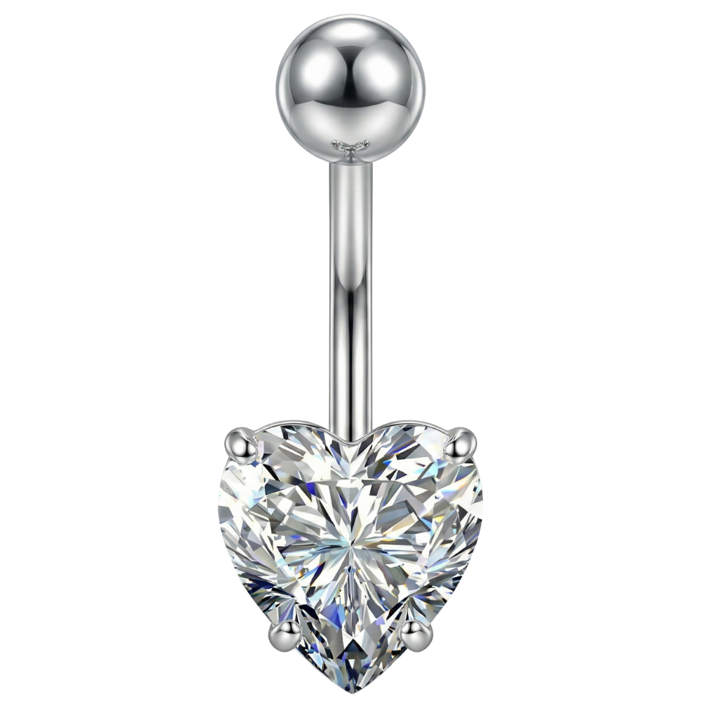 Tytanowy Kolczyk Do Pępka - Serce